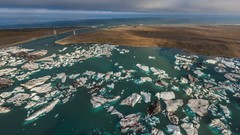 Landscapes nature clouds ocean ice lagoon Bridges iceland