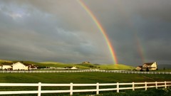 Landscapes nature clouds rainbows skies