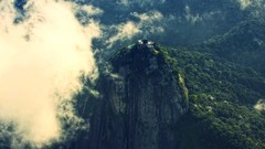 Landscapes nature clouds Rio de Janeiro christ the redeemer 