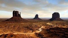Landscapes nature clouds roads Monument Valley skylines 