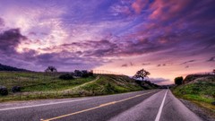 Landscapes nature clouds roads streets