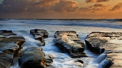 Landscapes nature clouds rocks Beaches skyscapes
