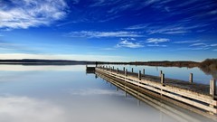 Landscapes nature clouds sky surface piers