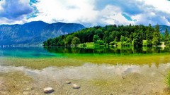 Landscapes nature clouds Slovenia lakes forests