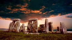 Landscapes nature clouds Stonehenge