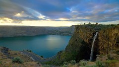 Landscapes nature clouds waterfalls