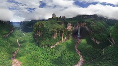 Landscapes nature clouds waterfalls cliffs forests Venezuela