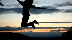 Landscapes nature clouds woman silhouettes