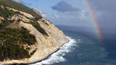 Landscapes nature coast rainbows