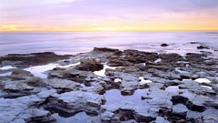 Landscapes nature dawn coast rocks