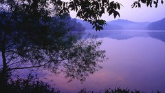 Landscapes nature dawn lakes Parks