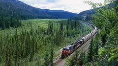 Landscapes nature fields forests trains