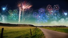 Landscapes nature fireworks