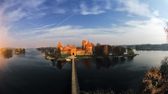 Landscapes nature fort Bridges Castles lithuania trakai Baltic 