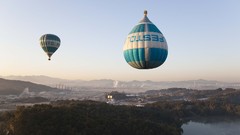 Landscapes nature funny upside down hot air balloons