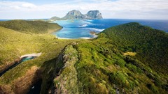 Landscapes nature grass blue ocean Green Australia Islands rocks