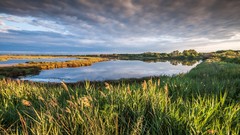Landscapes nature grass clouds France lakes fields HDR 