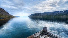 Landscapes nature grass gray water clouds hills calm Wood 