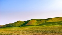 Landscapes nature grass hills fields blue skies