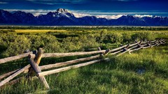 Landscapes nature grass Mountains sky silence protection fields