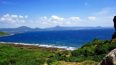 Landscapes nature grass rock water clouds ocean Beaches skies