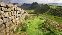 Landscapes nature grass wall clouds hills Green United Kingdom 