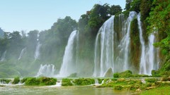 Landscapes nature Green waterfalls