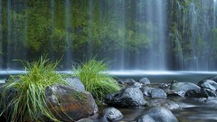 Landscapes nature Green waterfalls rivers