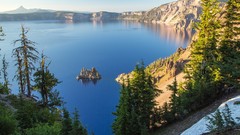 Landscapes nature hills calm Islands Oregon cliffs lakes USA 