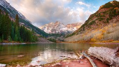 Landscapes nature hills Colorado logs lakes USA forests HDR 