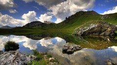 Landscapes nature hills rocks lakes reflections