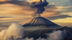 Landscapes nature hills smoke Volcanoes