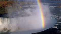 Landscapes nature horseshoe Niagara Falls waterfalls rainbows 