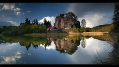 Landscapes nature House lakes