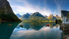 Landscapes nature lakes reflections