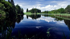 Landscapes nature lakes reflections