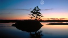 Landscapes nature lakes reflections