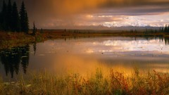 Landscapes nature lakes reflections