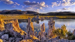 Landscapes nature land California lakes rock formations Mono 