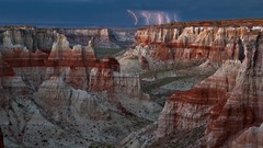 Landscapes nature Lightning rocks rock formations