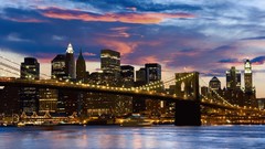 Landscapes nature Manhattan cityscapes brooklyn bridge new york 