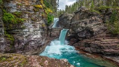 Landscapes nature Montana waterfalls falls forests