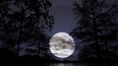 Landscapes nature moon lakes