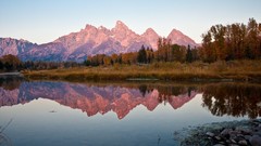 Landscapes nature Mountains autumn evening