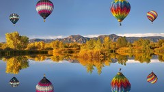 Landscapes nature Mountains autumn lakes reflections skies hot 