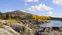 Landscapes nature Mountains autumn lakes rivers