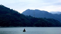 Landscapes nature Mountains Boats lakes skies fishman