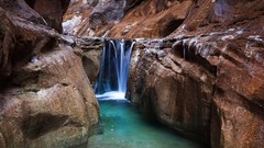 Landscapes nature Mountains canyon waterfalls rocks zion rivers 