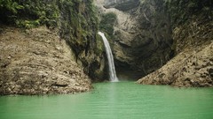 Landscapes nature Mountains China waterfalls rocks lakes forests