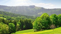 Landscapes nature Mountains clouds